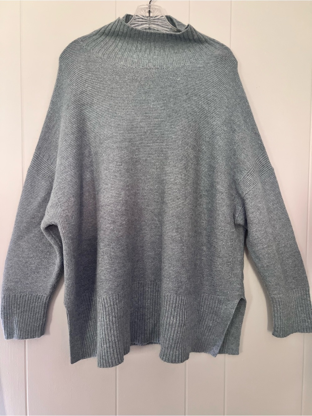 Poetry Organic Cotton Alpaca Blend Oversized Slouchy Knit Sweater Blue XL 14